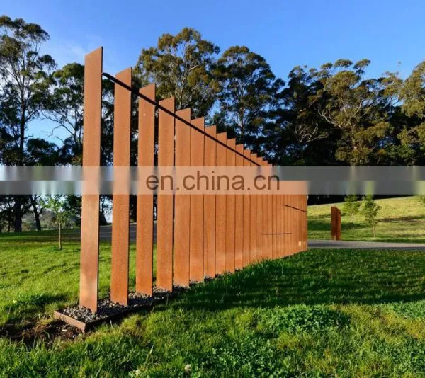 Corten Steel Fence Hot Rolled Weathering Steel Wall photo-5