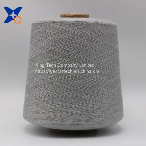 Grey Yarn Ne21/1ply 30% Stainless Steel Fiber Blended With 70% Polyester Fiber Ring Spun Yarn -XT11818 photo-3