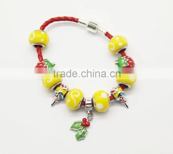 DIY Bead Teen Imitation Leather Bracelet With Egg Beads photo-4