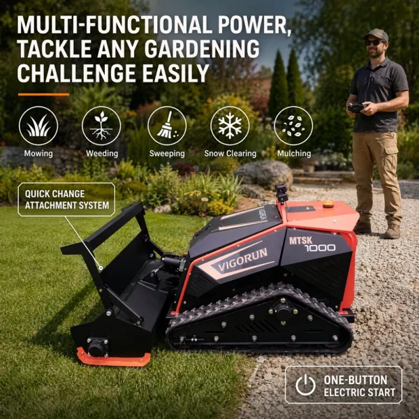 Vigorun MTSK1000 Remote Control Mulcher,48V Servo Control Forestry Mulcher with Remote Control Forestry Mulcher