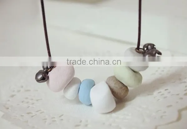 Fashion Natural Stone Necklace Multi Color Beads Pendant Necklace Teenagers Necklace photo-4