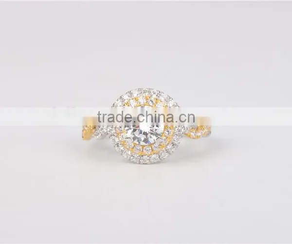 2016 High Quality 925 cz Engagement Ring 18k Gold Palted Ring Mounting photo-2
