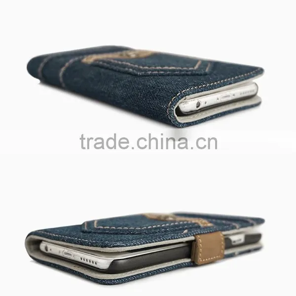Denim Jean Mobile Phone Case With Card Slots for IPhone 6 photo-4