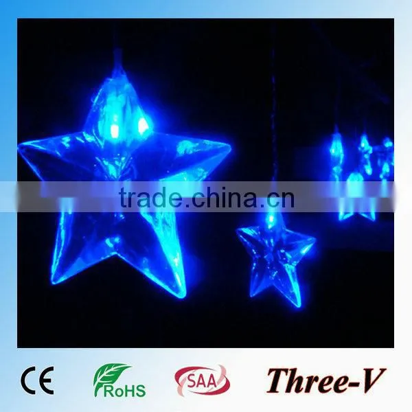 20LEDs 4*0.15M CE ROHS SAA Approved Falling Star Led Christmas Lights Decoration Window Stars/butterfly/heart/horse/snowflake photo-2