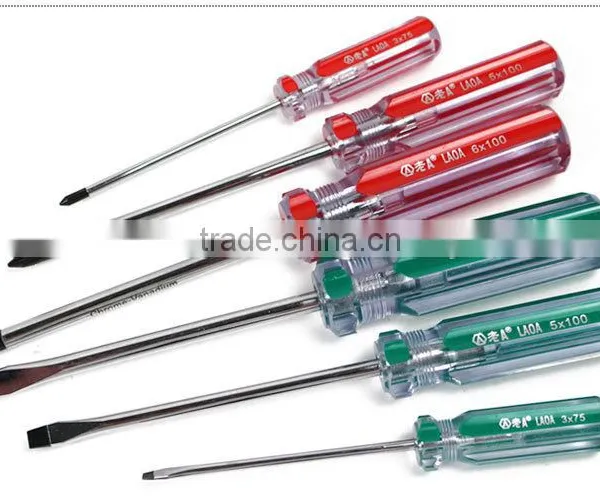 6pcs Colorful Transparent Handle Screwdriver Set Crossed and Slotted Screwdriver photo-2