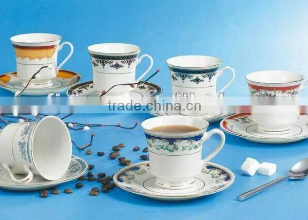 Daily Used Porcelain Cup&saucer With Modern Printing,ceramic Coffee Set photo-6
