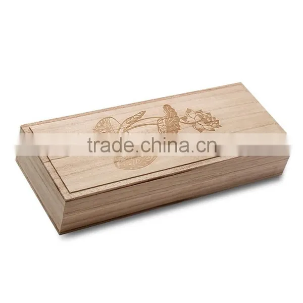 Square Wood Pine Box, Solid Pine Wood Jewelry Box photo-2