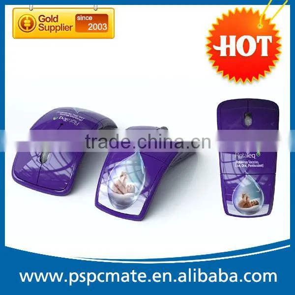 Christmas Gift Arc Folding Wireless Computer Mouse With USB Mini Receiver photo-3