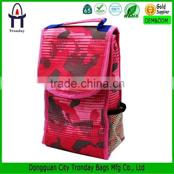 Aluminium kid cooler bag for school frozen food lunch bag with bottle pocket