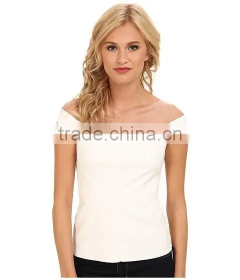 New Model Off-the-shoulder Look With Cap Sleeves t Shirt Women's Blouse photo-2