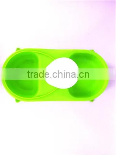 Plastic Bowel Pet Water Food Feeder Double Shaped Dog Travel Bowl Double Use photo-3
