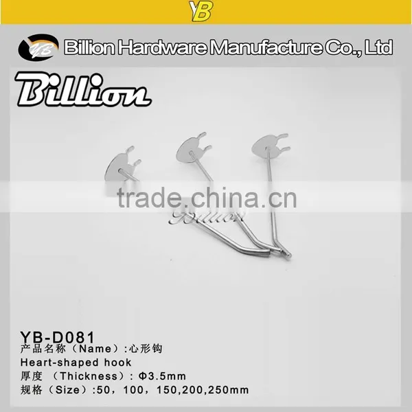 High Quality Metal Chrome Plating Pegboard Display Heart Shape Hook For Sale photo-2