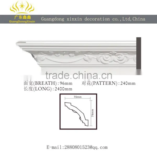 Carved Decorative Trim pu Cornice Moulding