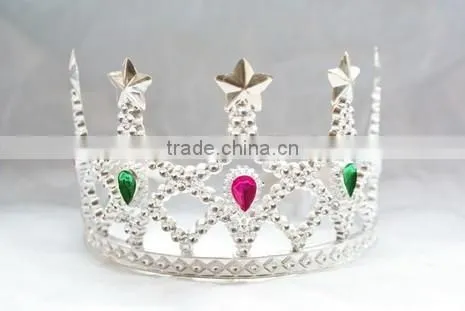 9cmx12cm LED Flashing Metallic Silver Star Plastic Tiaras and Crowns photo-5
