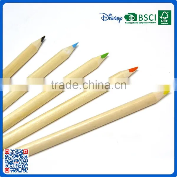 Japanese 10 Colors Raw Wood Pencils With Dip Top photo-3