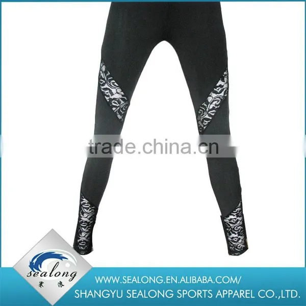 Popular Women Leggings Hot Sale Black Lace Stitching Girls Leggings photo-2