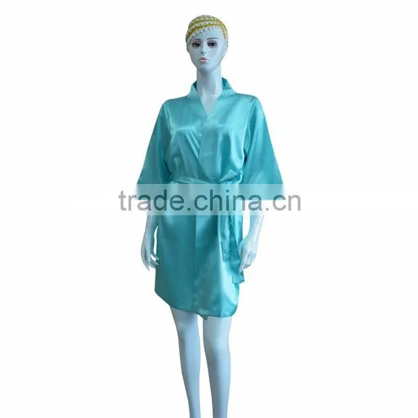 Fashion Women's Short Kimono Satin Silk Bridesmaid Robe photo-5