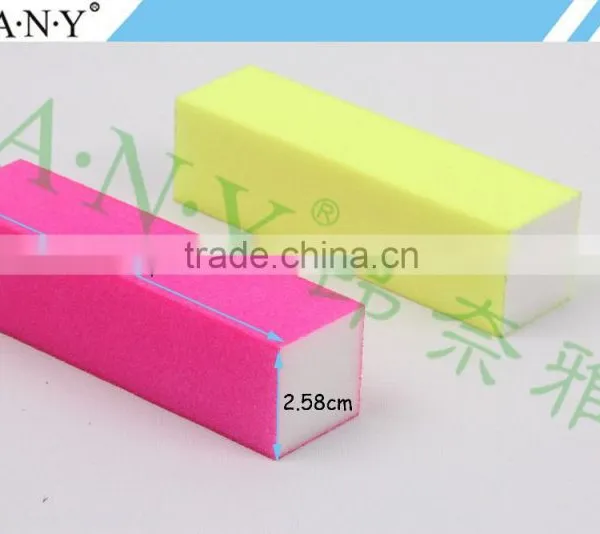 Nail Art Manicure Polishing Cheap Purple Sponge 3 Way Nail Buffer photo-5