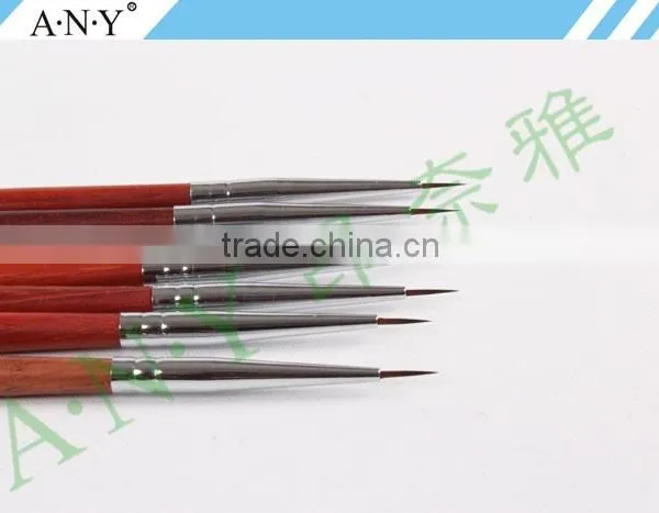 ANY Beauty Art Nails Design Rosewood Handle Sable Hair Nail Brush for Nail Art Drawing photo-4