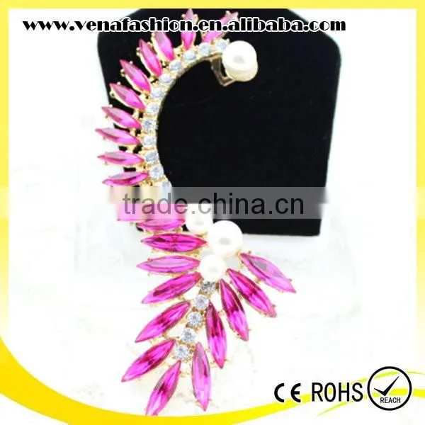 Cute Design Large Rhinestone Cover Ear Cuff Earrings photo-5