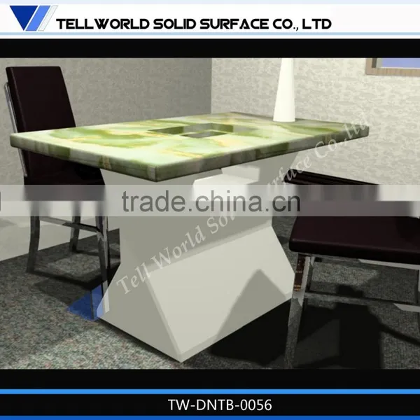 High Glossy Artifical Marble Chinese Restaurant Round Table Furniture photo-5