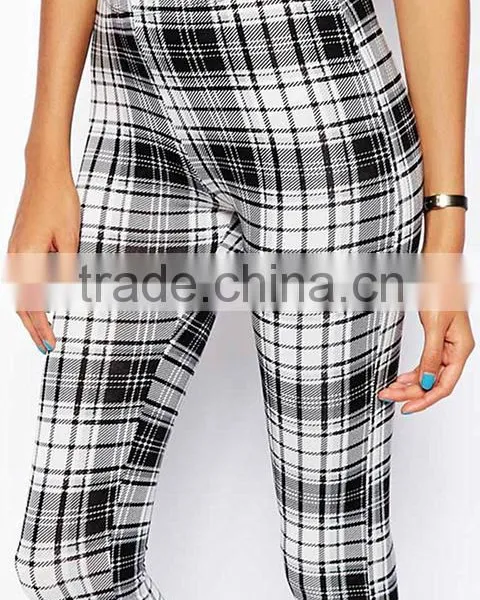 Tartan Check Print Women Leggin Pant