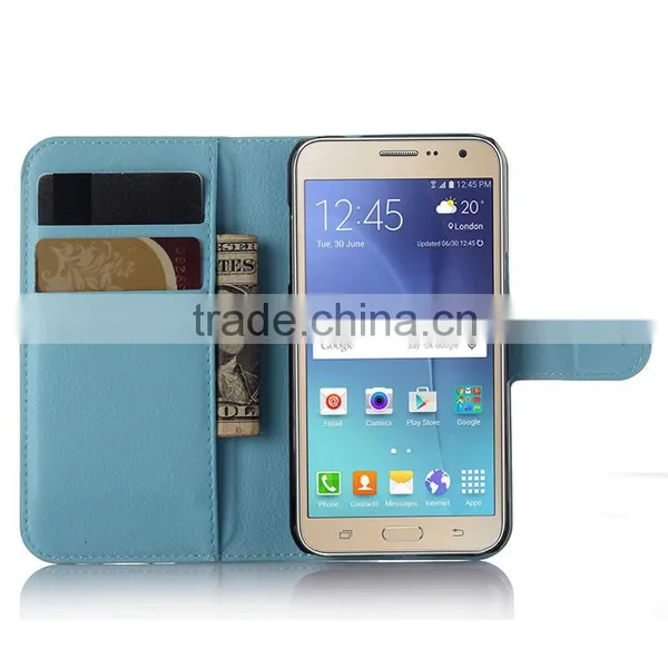 Wholesale Folio Stand Case for Samsung GALAXY J3 PU Leather Flip Cover With Wallet photo-2