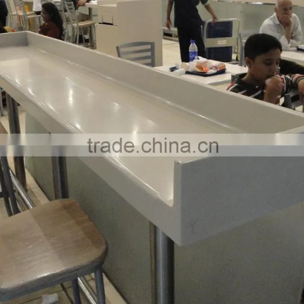 Custom Acrylic Resin Table Square and Big, Long Solid Surface Bar Table ,KFC Table photo-4