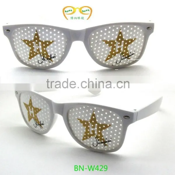 Promo Plastic Star Printing Pinhole Sunglasses