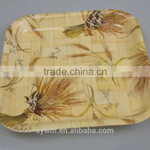 Woven Bamboo Salad Tray and Plate With Patters photo-3