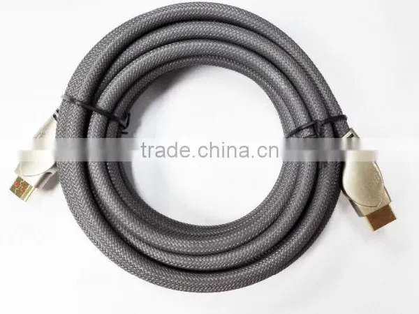 Gold Metal 1.4V HDMI CABLE With Nylon Net 1.8M photo-3