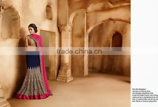 On Net Lehenga Saree Multi Color Georgette photo-6