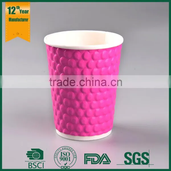 12oz Embossed Paper Cup,Custom Logo Printed Paper Cup for Hot Coffee/milk photo-2