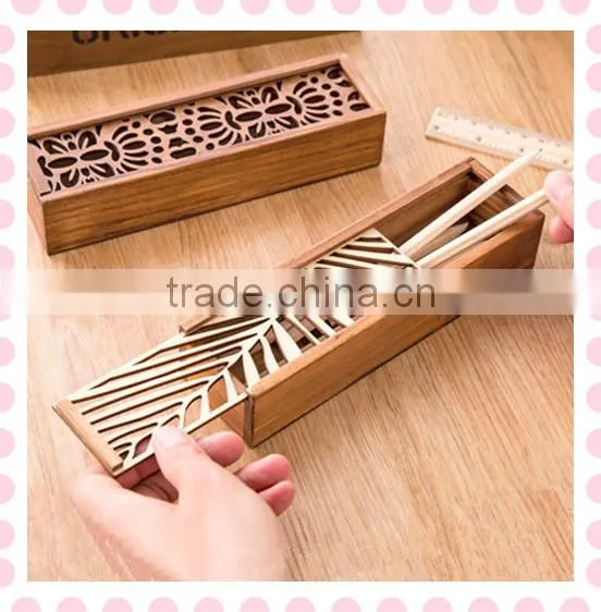 Trade Assurance Natural Fashion Gift Use British Style Wood Box for Pen With Hinge photo-2