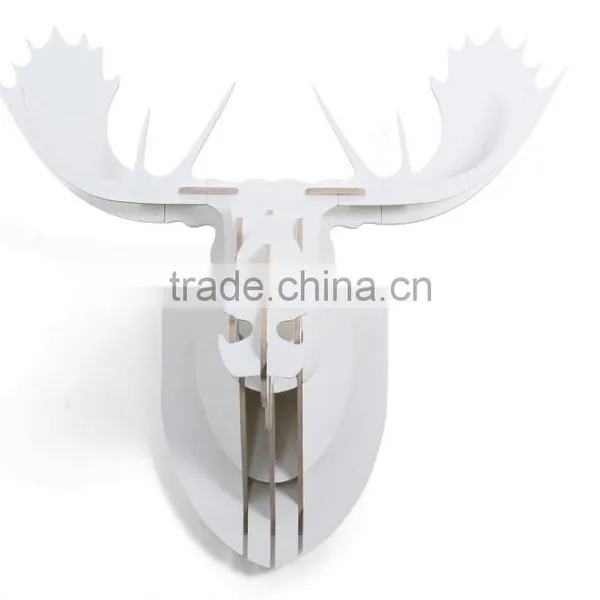 Latest Design Wood Craft Moose Head Wall Hanging Decoration photo-4