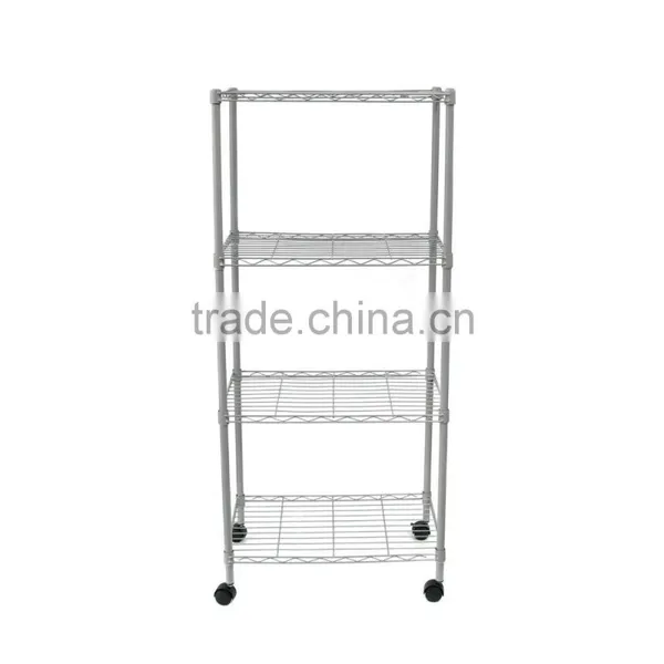 4-Tier Carbon Steel Black Shelf Storage Wire Metal Rack Shelving Suitable For Kitchen Home and Office photo-3