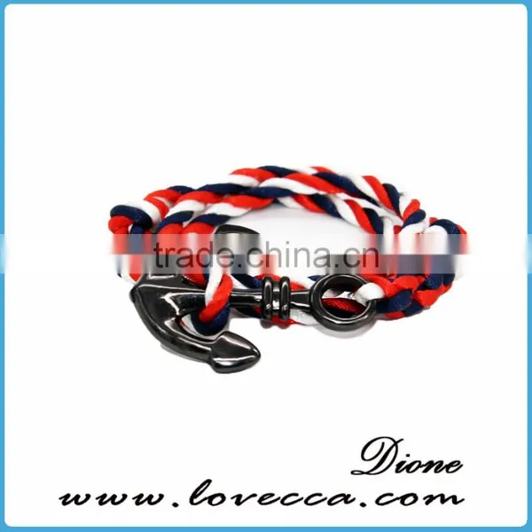 New Arrival Custom Anchor Nautical Hook Cotton Rope Bracelet Anchor Bracelet for Men photo-2
