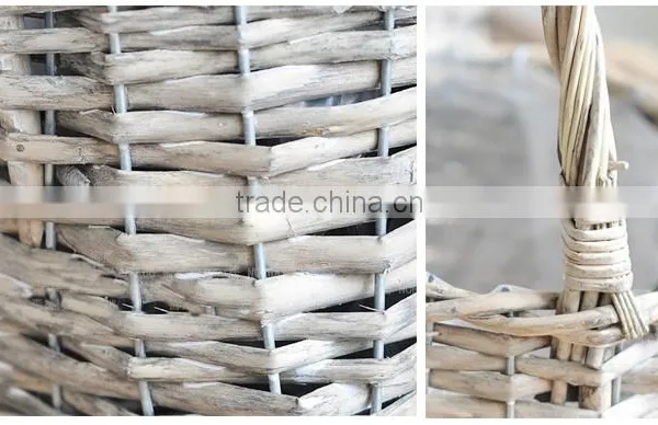 China New Design Wholesale High Quality Custom Hanging Wicker Flower Girl Basket photo-6