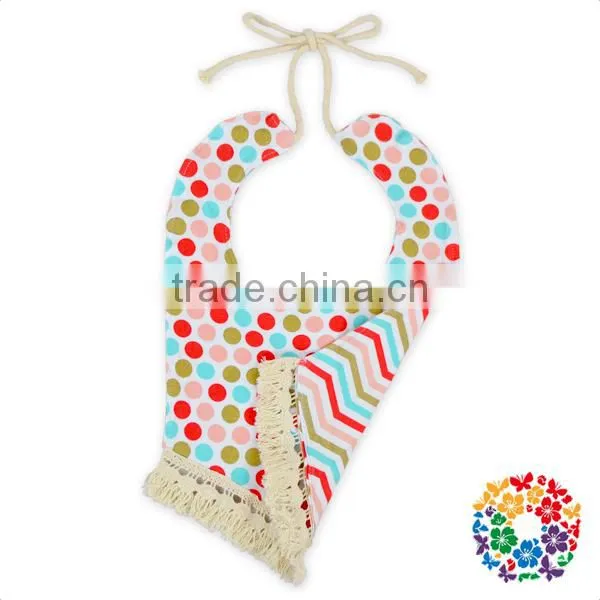 Fancy Reversible Baby Tassel Bandana Christening Bibs photo-2