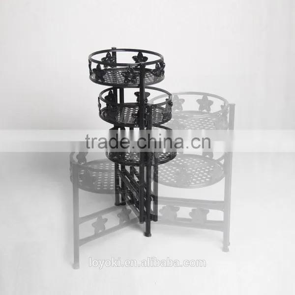 3-Tier Iron Home Decorative Flower Pot Folding Metal Plant Pot photo-5