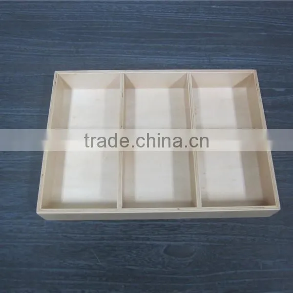 Divided Solid Wood Tea Box Handmade Wooden Box photo-5