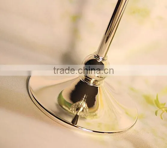 High Quality Candle Lanterns for Weddings Metal Silver Plated Candle Holder With Crystals for Home Decor photo-5