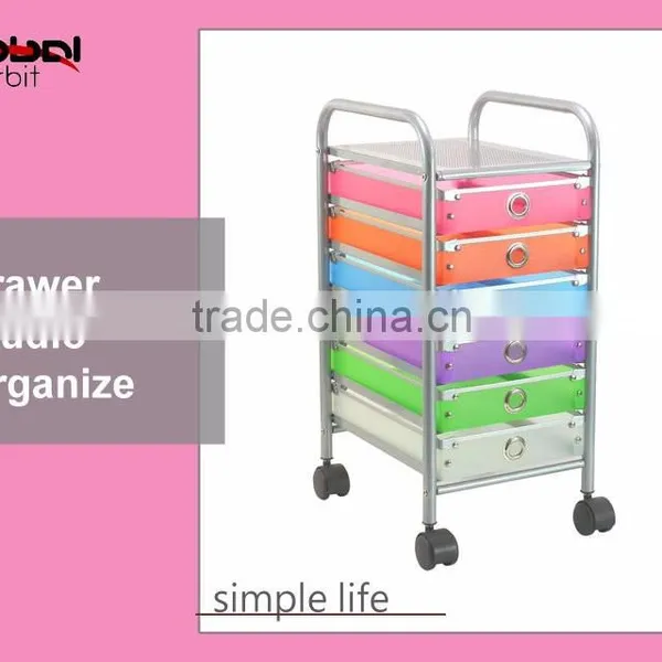 Easy To Move Plastic Drawer Organizer Mobile Office Storage Drawer Trolley Cart photo-3