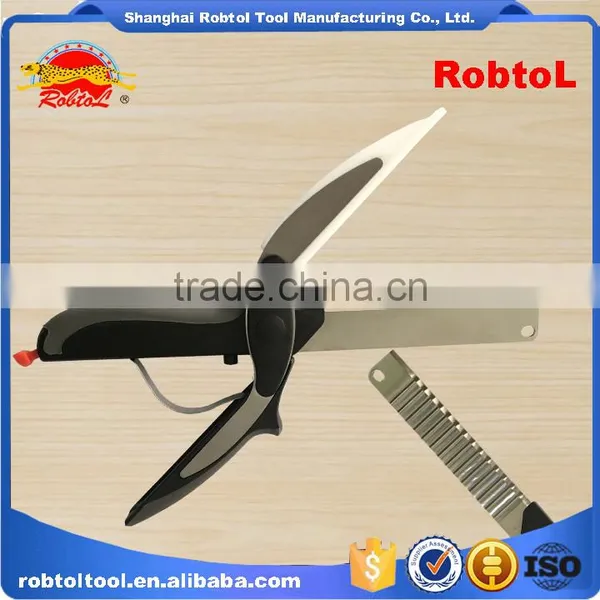 3in 1 Kitchen Clever Scissors Shears Multi Scissors Multi Function Cutter Food Choppers Smart Knife Board Vegetable Slicer photo-4