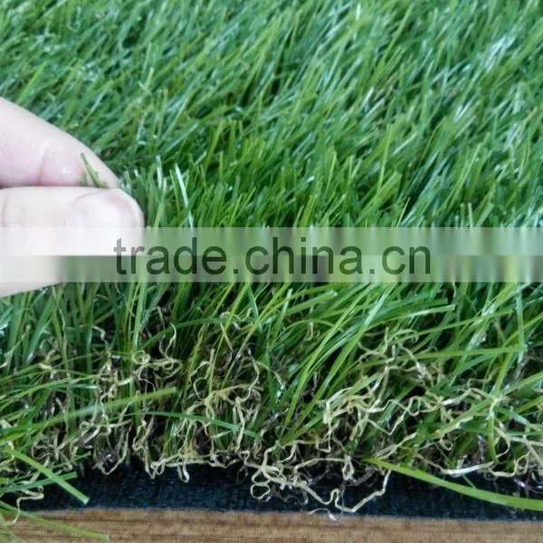 Perfect Artificial Grass Stem Grass Model Coffee Color, Four Colors With Curlve Yarn Below, SGS Certification. photo-2
