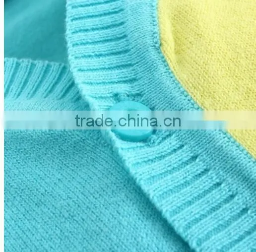 V-neck Button-down Jacquard Kniting Colorful Stripe Baby Sweater Vest photo-2
