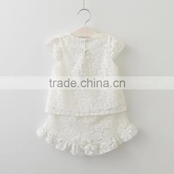 2017 Online Wholesale Baby Clothes Girls Lace Clothing Set for Summer photo-5