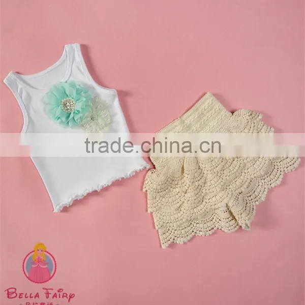 New Popular Baby Girls Lace Shorts Set,2pcs Set for Toddler Girls photo-2
