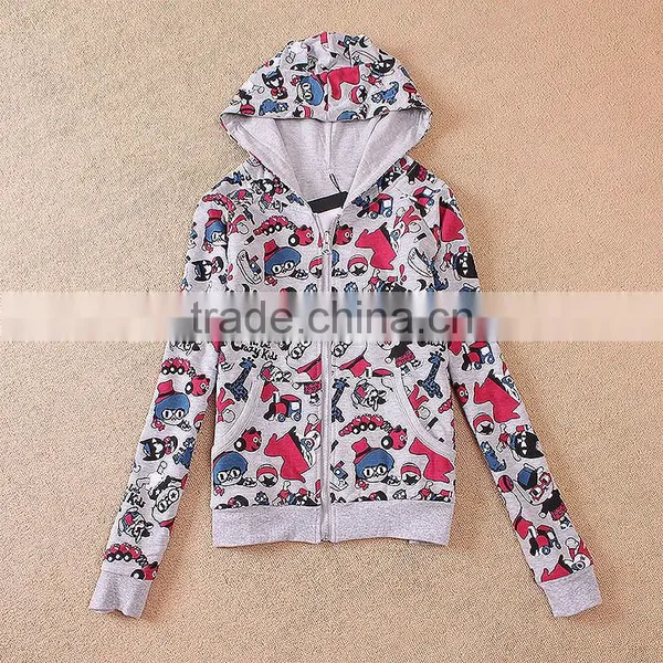 French Terry Autumn Women Girl Hoody Coat Cute Colorful Jacket Bright 2style to Choose OEM Wholesale photo-4