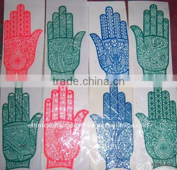 PALM HAND HENNA Tattoo STENCIL Rubber Reusable MIX DESIGN photo-2